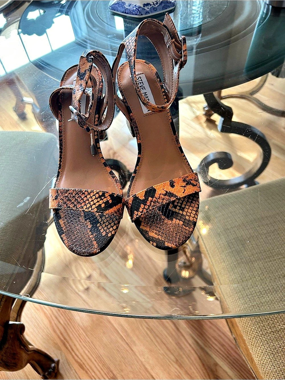 Steve Madden Nola Animal Print Block Heel Sandals EU 37